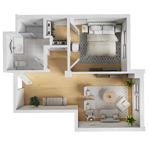 TT 3D MC One Bedroom no background (42 x 42 cm)